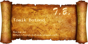Tomik Botond névjegykártya